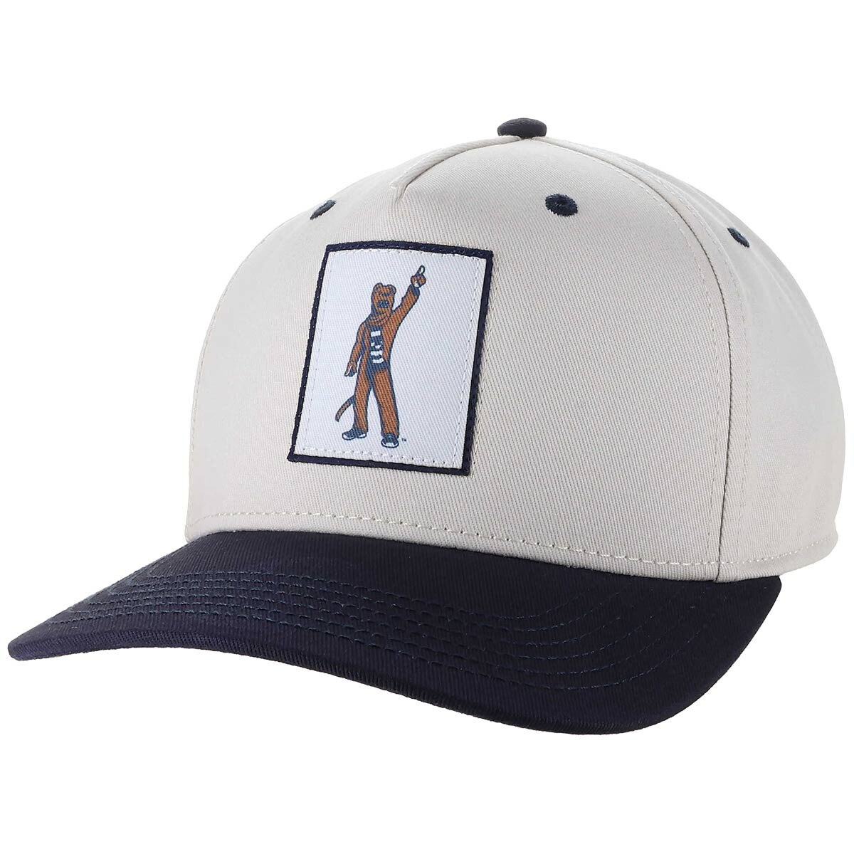 tan hat with Penn State Nittany Lion Mascot patch
